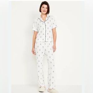 Old Navy Bow print White and Black Pajama Set XXL
